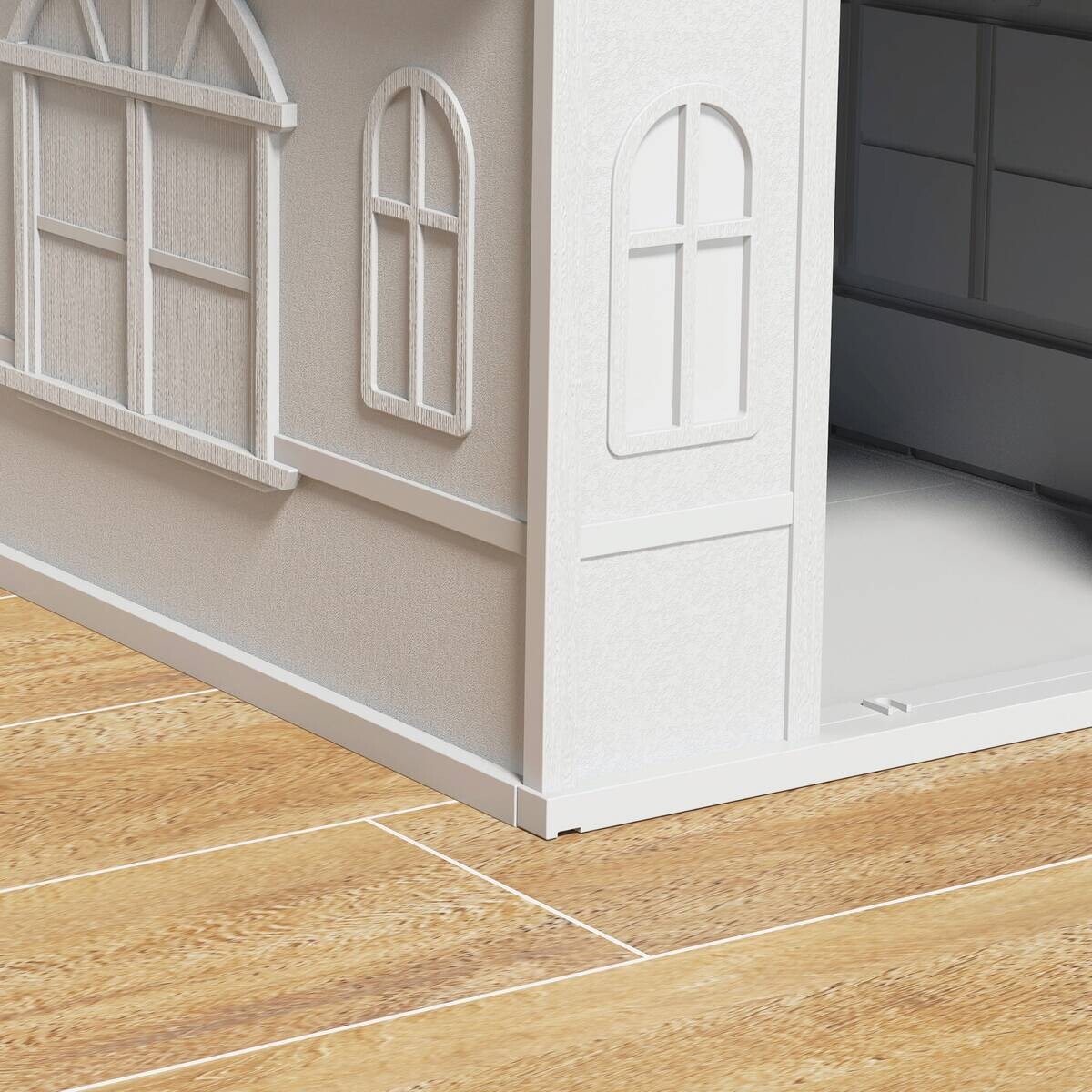 PawHut Hundehütte grau Kunststoff B/H/L: ca. 75,7x63x65 cm