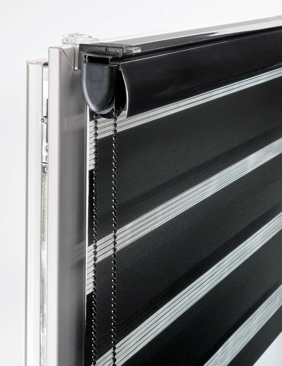 Boviva Doppelrollo mit Blende Black schwarz B/L: ca. 80x160 cm