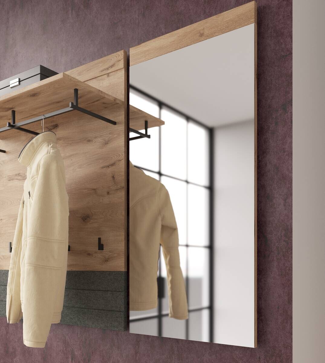 Wandspiegel Roxy Eiche Viking Nachbildung B/H/T: ca. 50x107x2 cm