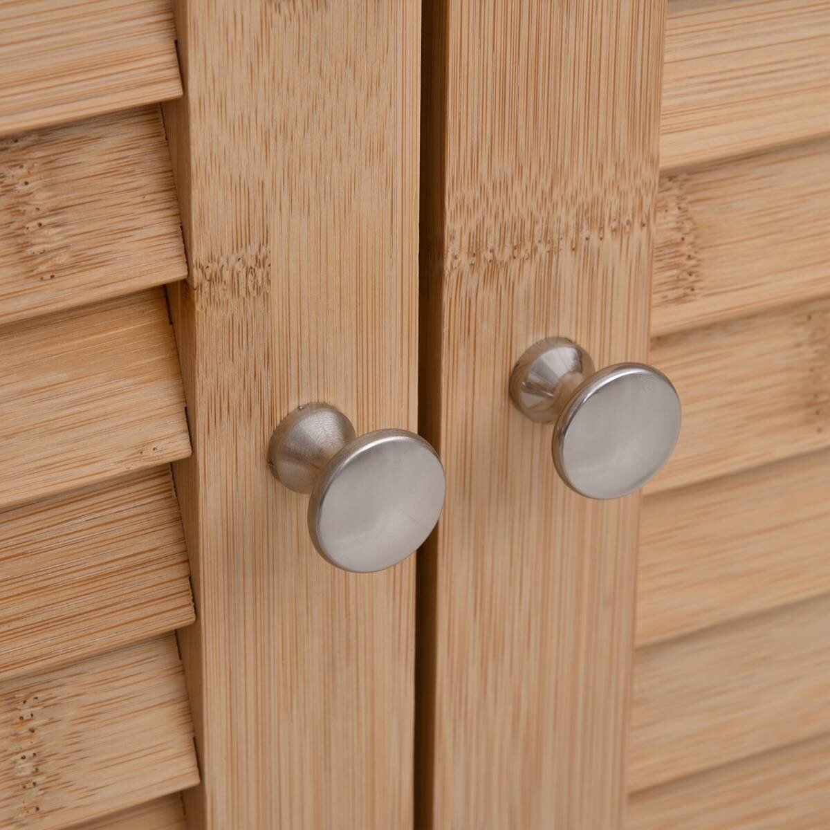 Badezimmerschrank natur Bambus B/H/L: ca. 26x92x50 cm