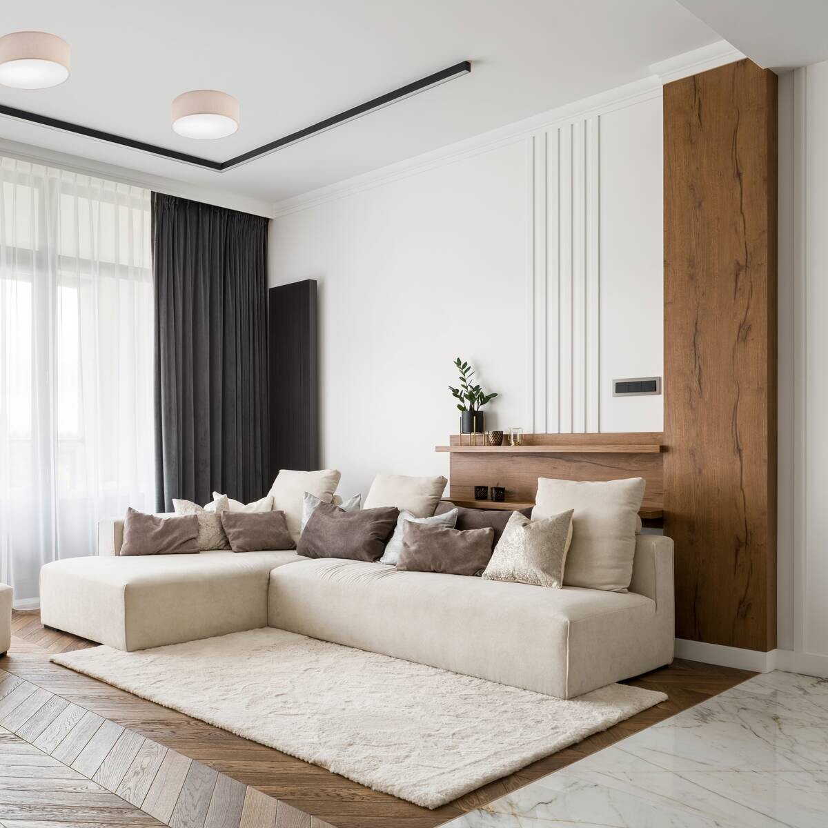 Lamkur Deckenleuchte Vivian beige PVC Textil Kunststoff H/L: ca. 13x35 cm E27 1 Brennstellen