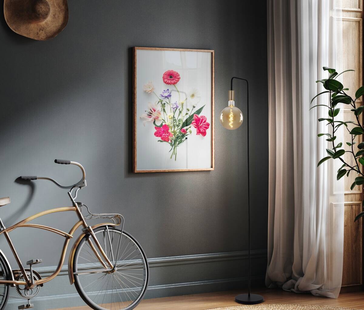 Näve Leuchten Stehlampe 2097222 schwarz Kunststoff Metall B/H/T: ca. 20,5x150x20,5 cm 1 Brennstellen