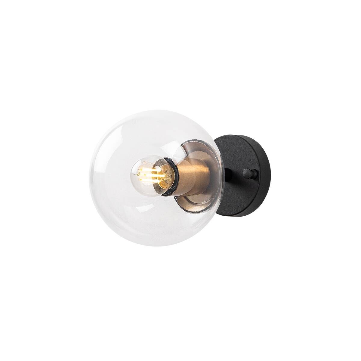 Opviq Wandleuchte schwarz Glas Metall B/H/L: ca. 15x24x15 cm E14 1 Brennstellen