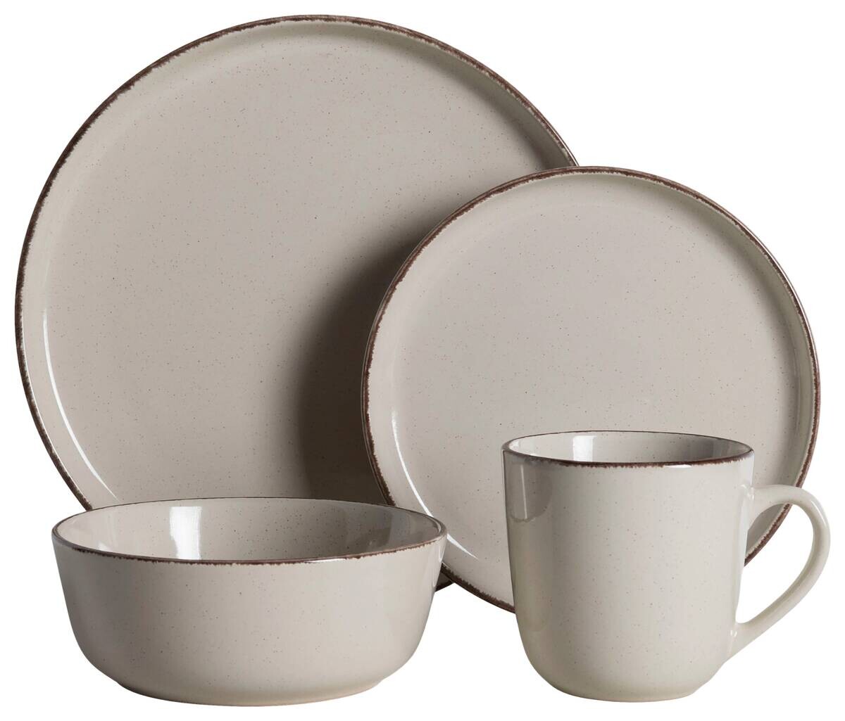 POCOline Kombiservice beige Steingut 16 tlg.