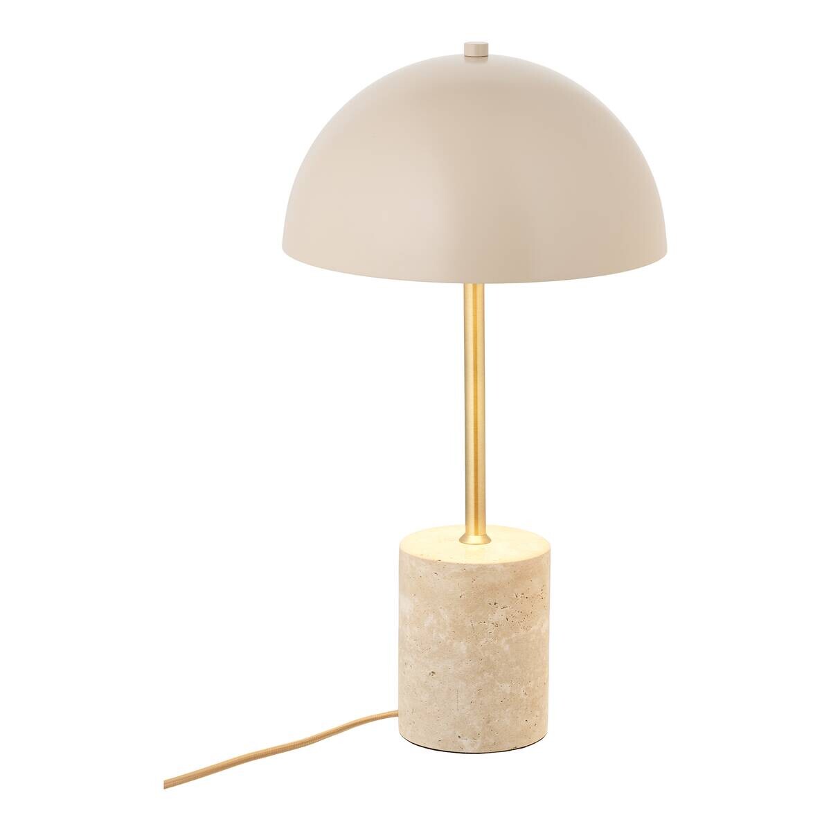 Housenordic Tischleuchte Sheffield beige Metall Marmor B/H/L: ca. 25x45x25 cm E14 1 Brennstellen