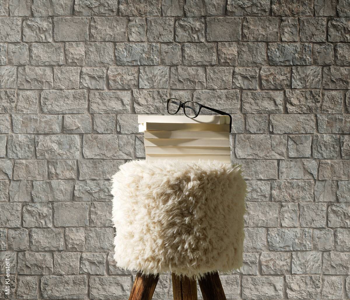 Erismann Vliestapete Steinoptik beige B/L: ca. 53x1005 cm
