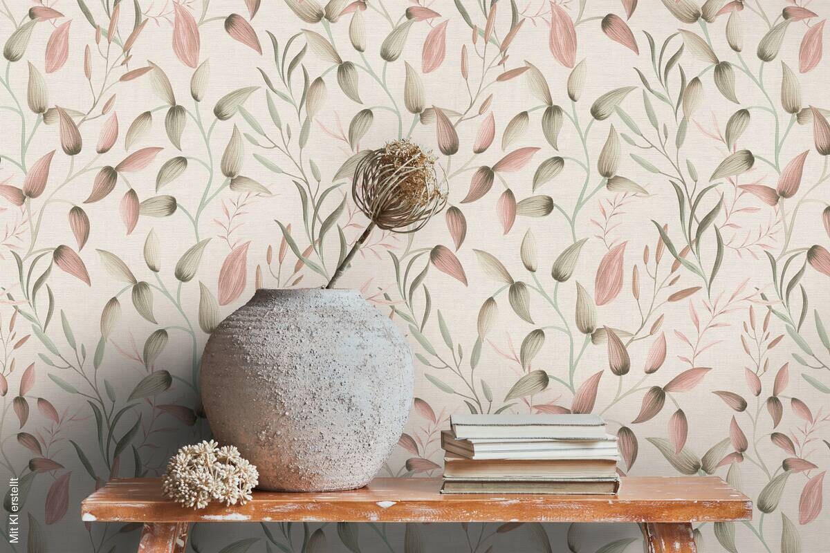 A.S.Creation Vliestapete creme rosa B/H/D: ca. 53x1005x8,2 cm