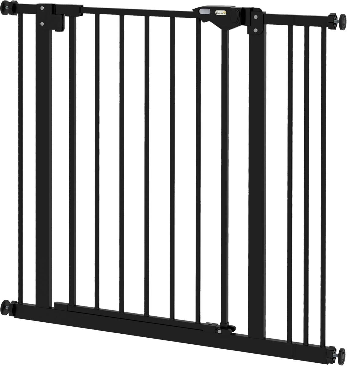 PawHut Türschutzgitter schwarz Kunststoff B/H/L: ca. 2x77x87 cm