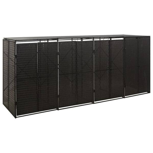 Mülltonnenbox schwarz B/H/L: ca. 80x117x274 cm
