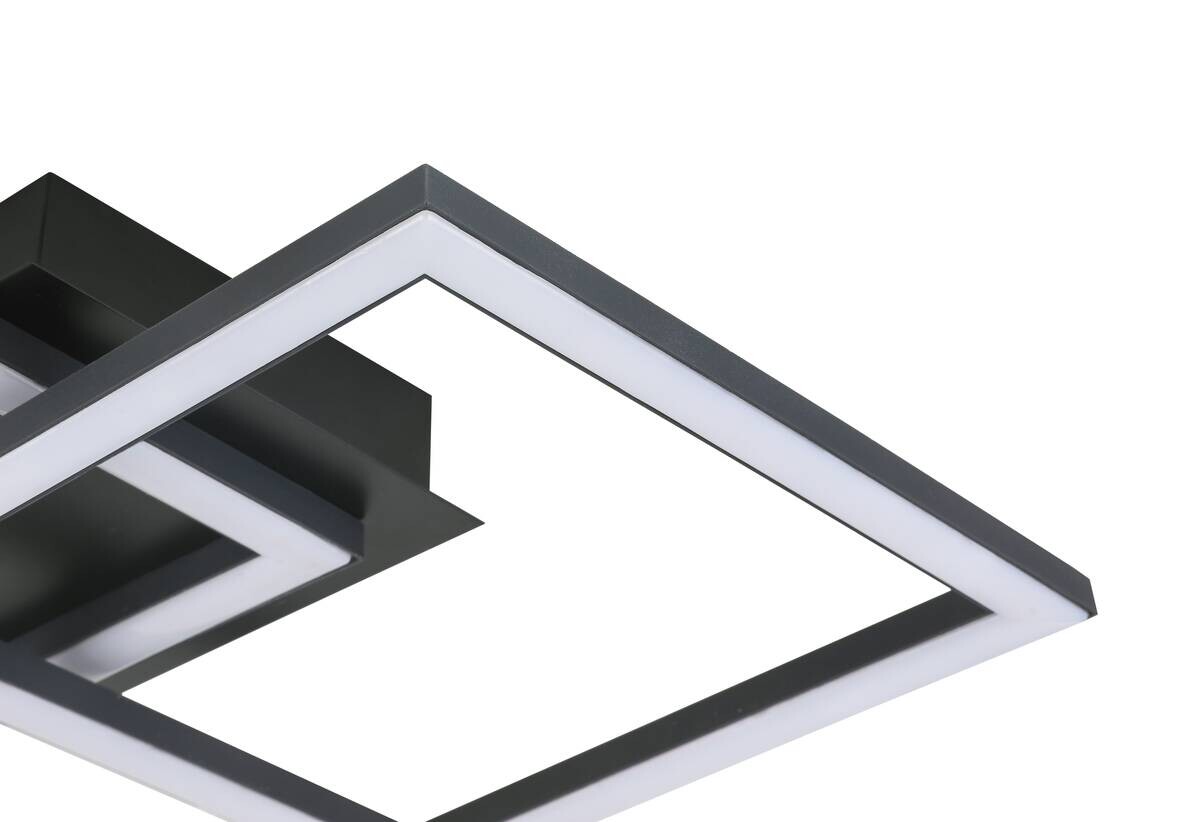 Deckenleuchte schwarz Kunststoff B/H/L: ca. 33x7x53 cm