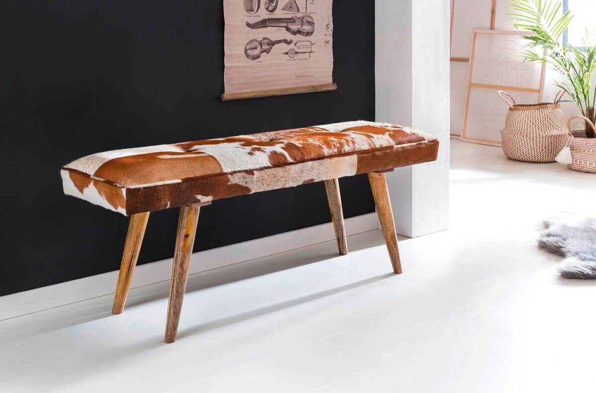 Wohnling Sitzbank natur Echtholz B/H/T: ca. 120x52x40 cm