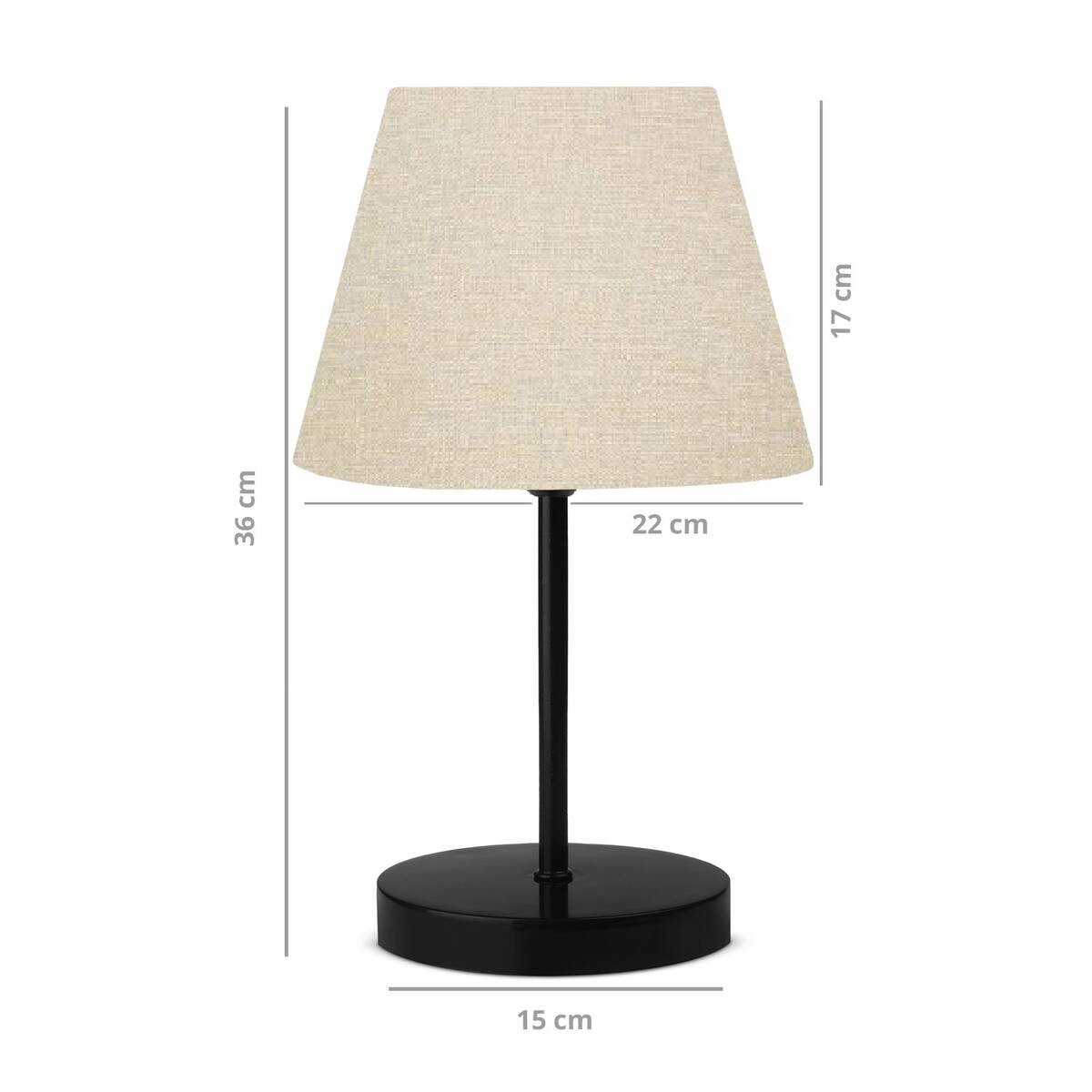 Tischleuchte creme PVC Metall B/H/L/D: ca. 22x36x22x22 cm E27 1 Brennstellen