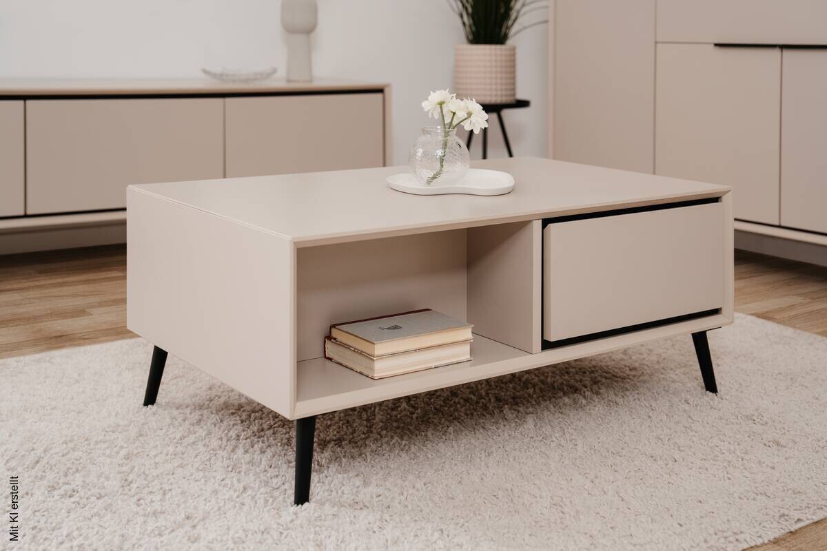 Couchtisch Arona sand schwarz B/H/T: ca. 94x40x55 cm