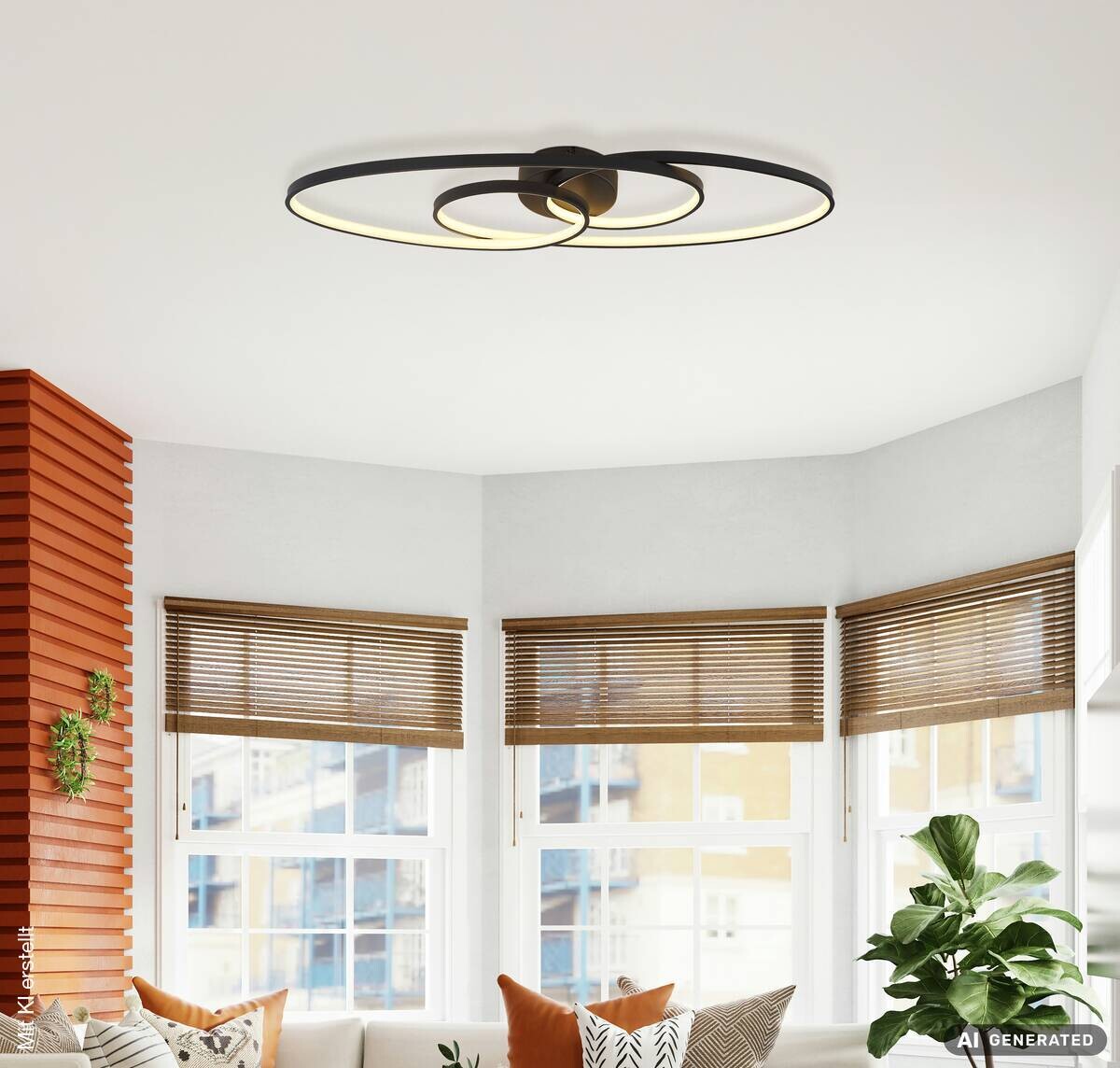 GLOBO LED-Deckenleuchte schwarz Metall Aluminium B/H/L: ca. 30x8x85 cm 1 Brennstellen