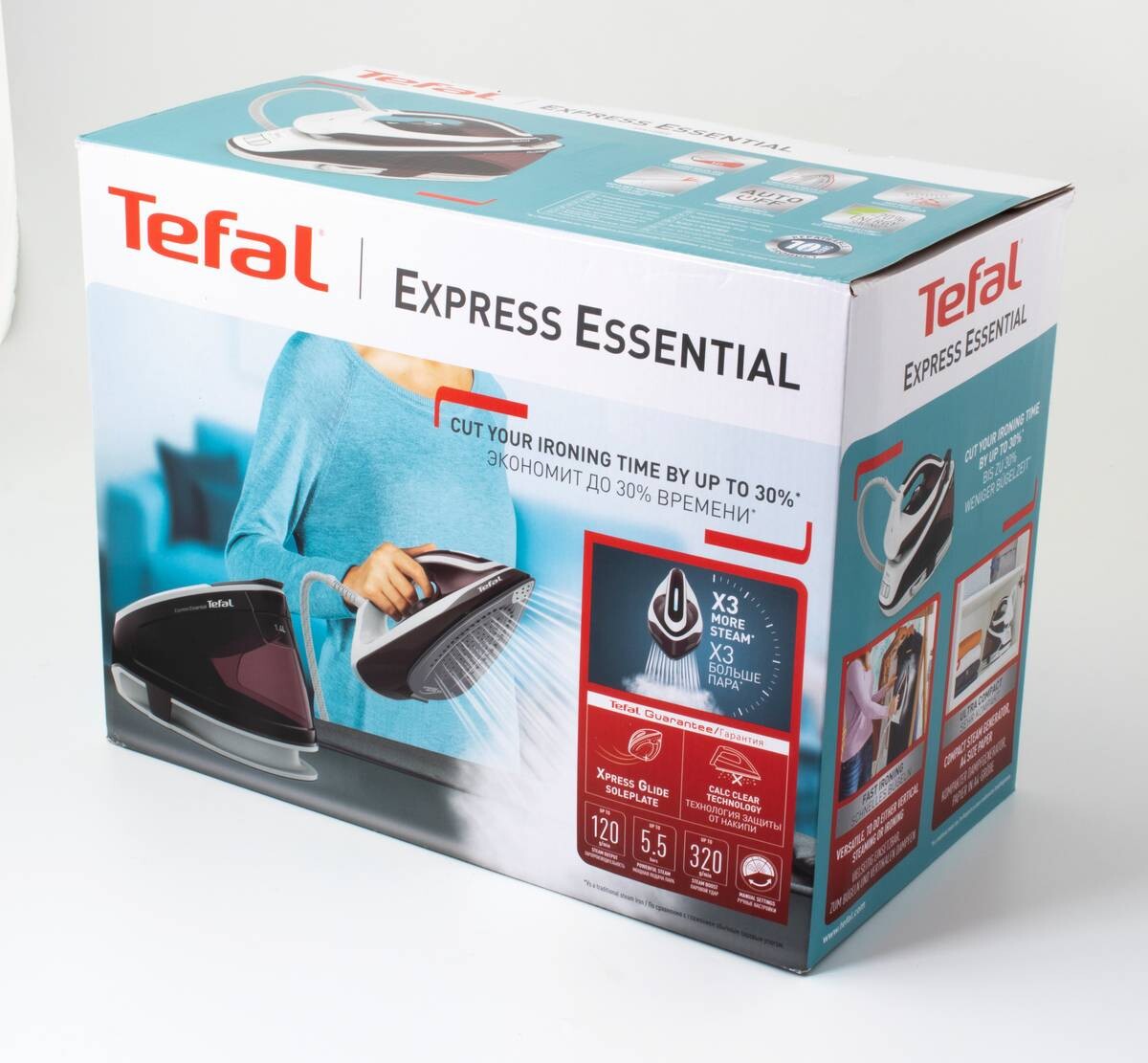 Tefal Dampfbügelautomat SV6120 lila weiß Kunststoff Stahl B/H/T: ca. 18x26x37 cm