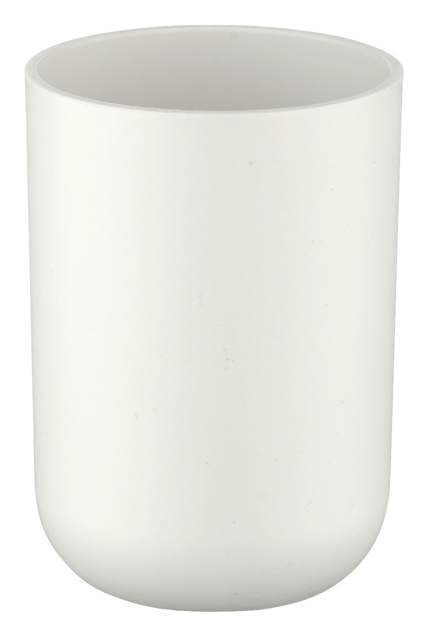 WENKO Zahnputzbecher weiß silber Kunststoff