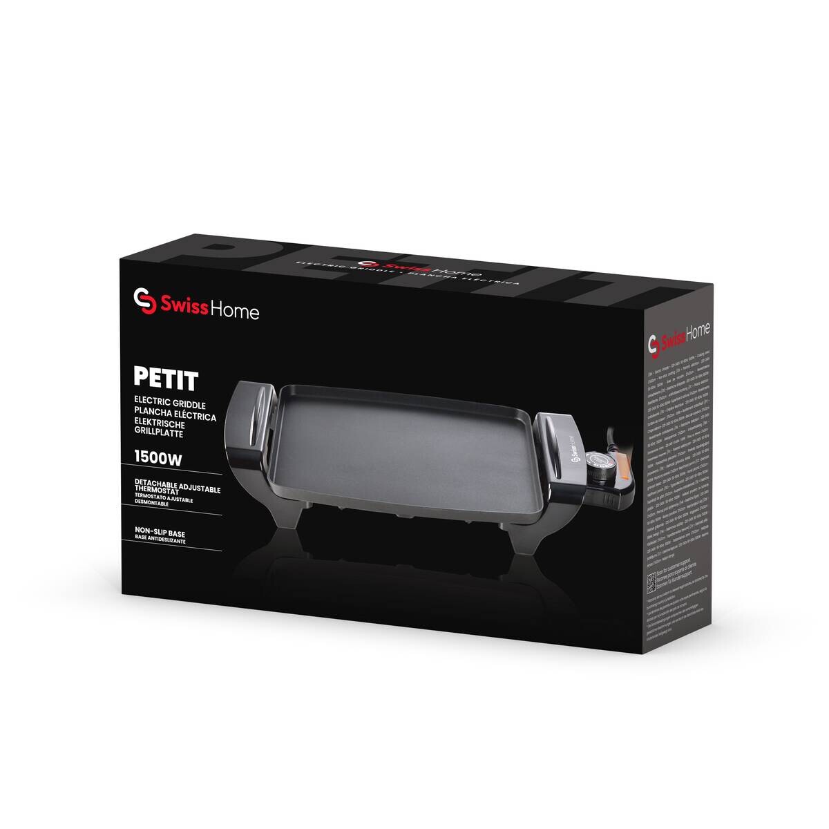 SWISS HOME Grillplatte schwarz Aluminium B/H/L: ca. 10,2x22,8x38,6 cm