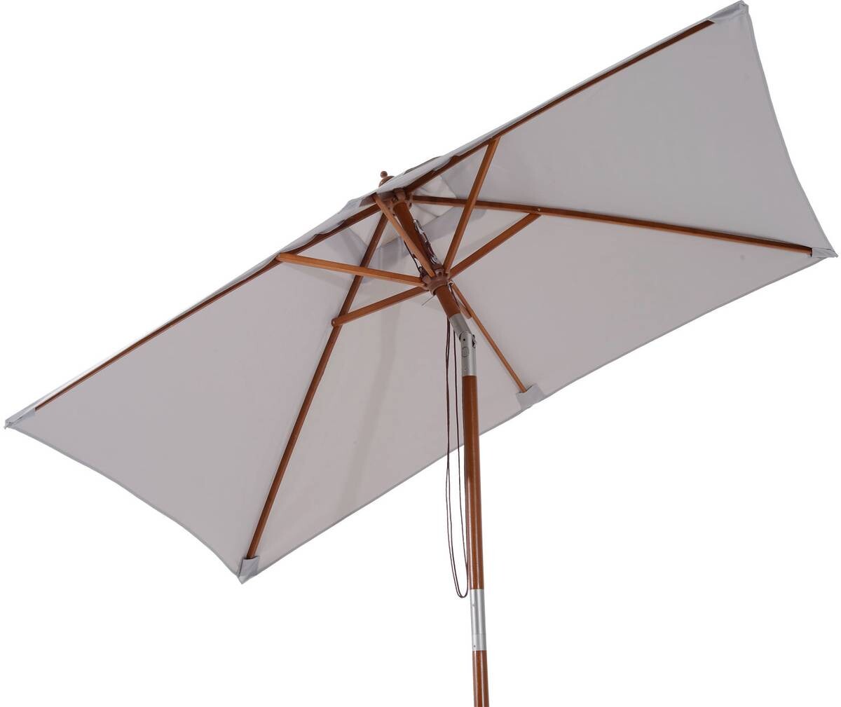 Outsunny Sonnenschirm grau Holz B/H/L: ca. 150x230x200 cm