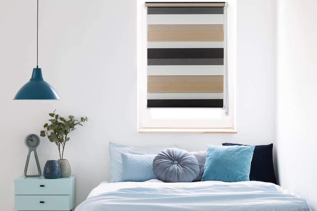 Doppelrollo Just-Triple Cappuccino B/L: ca. 60x160 cm
