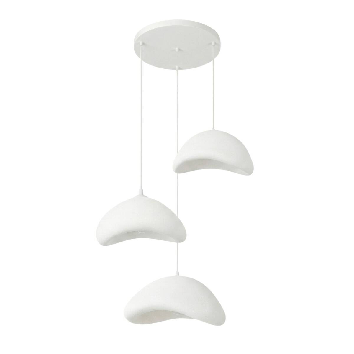 Opviq Pendelleuchte weiß B/H/T: ca. 82x109x82 cm E27 3 Brennstellen