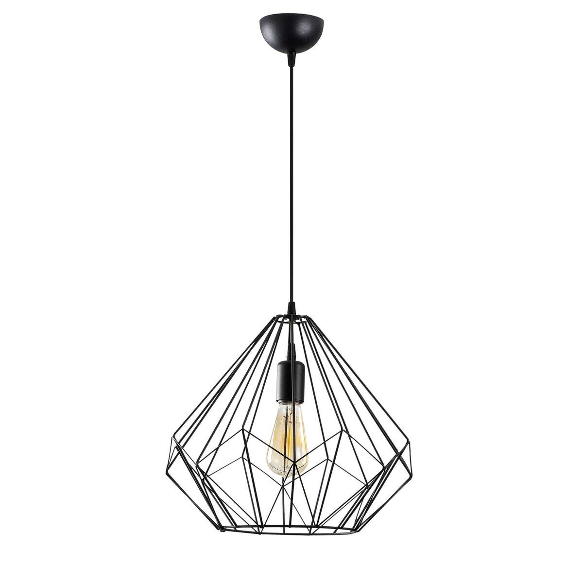 Opviq Pendelleuchte Diamond schwarz Eisen B/H/T/L/D: ca. 37x129x37x37x37 cm E27 1 Brennstellen