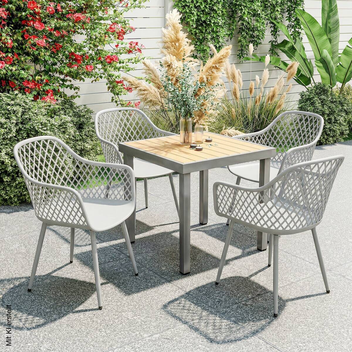 Outsunny Gartenstuhl grau Kunststoff B/H/L: ca. 51x84x56 cm