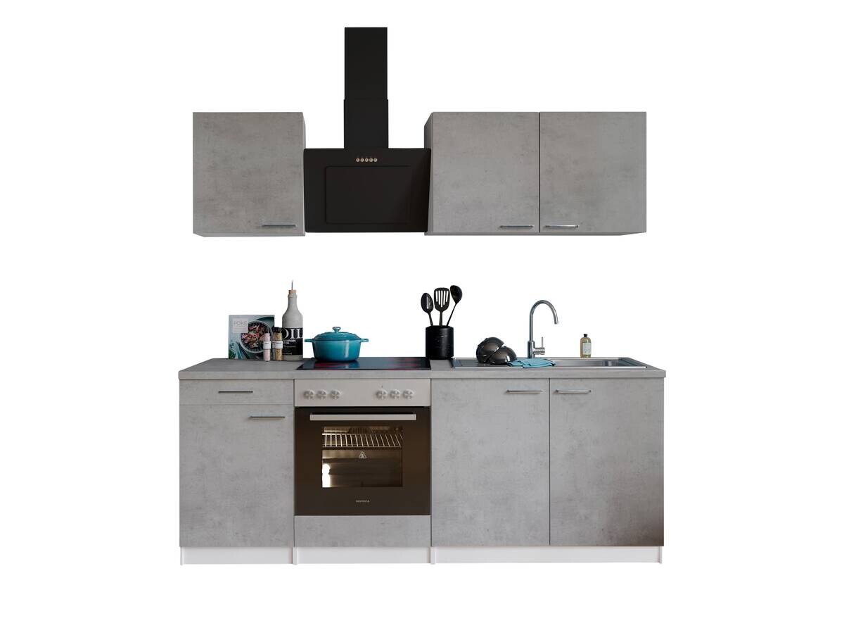 Respekta Küchenblock Malia Beton Optik B/H/T: ca. 210x200x60 cm