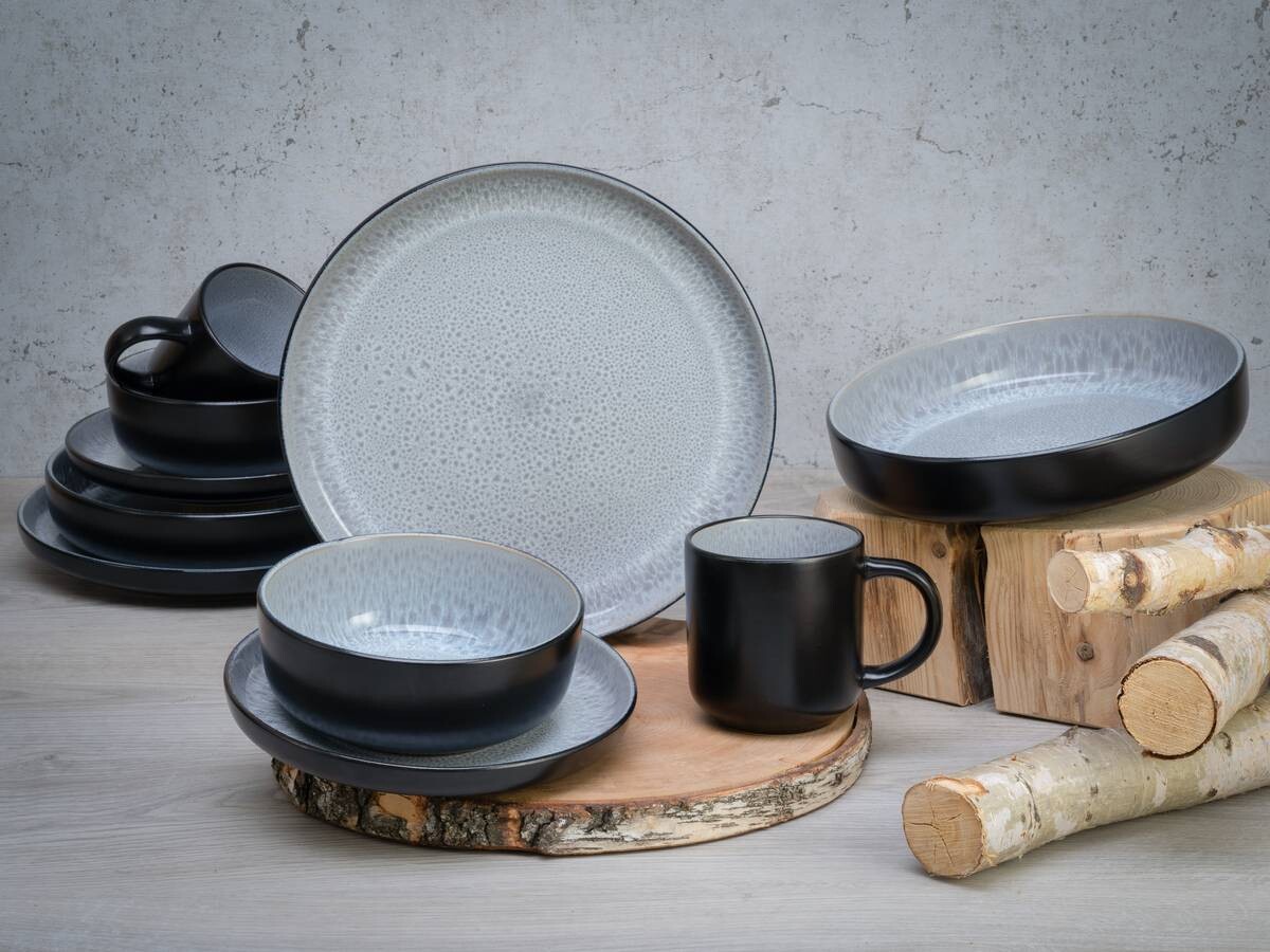 CreaTable Kombiservice Nordic Fjord grau Steinzeug 10 tlg.