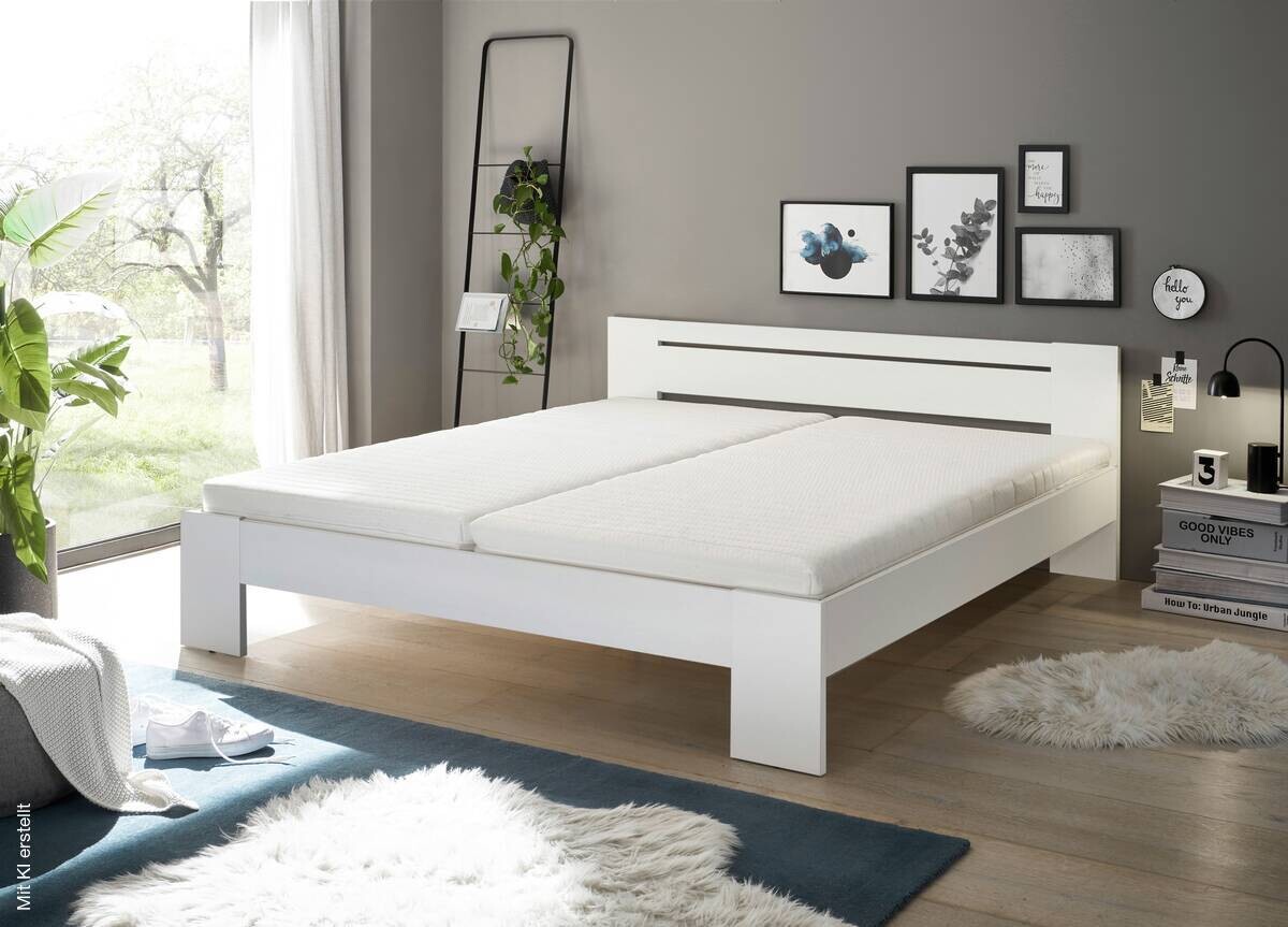 Futonbett Cannes weiß Liegefläche B/L: ca. 180x200 cm