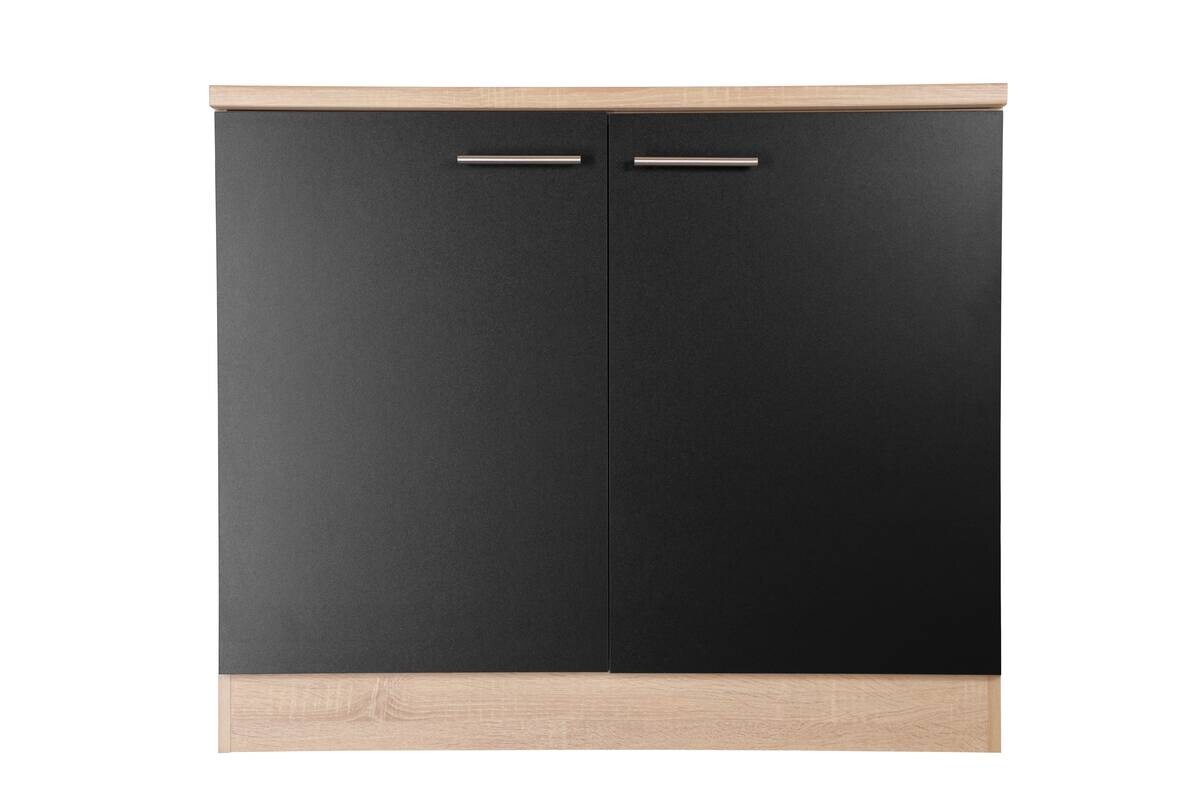 Spülenunterschrank Merle schwarz B/H/T: ca. 100x85x60 cm