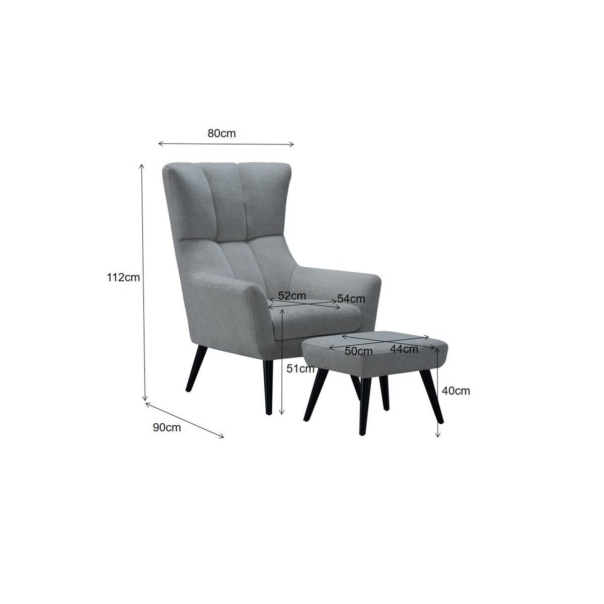 Sessel grau Polyester B/H/T: ca. 90x111x80 cm
