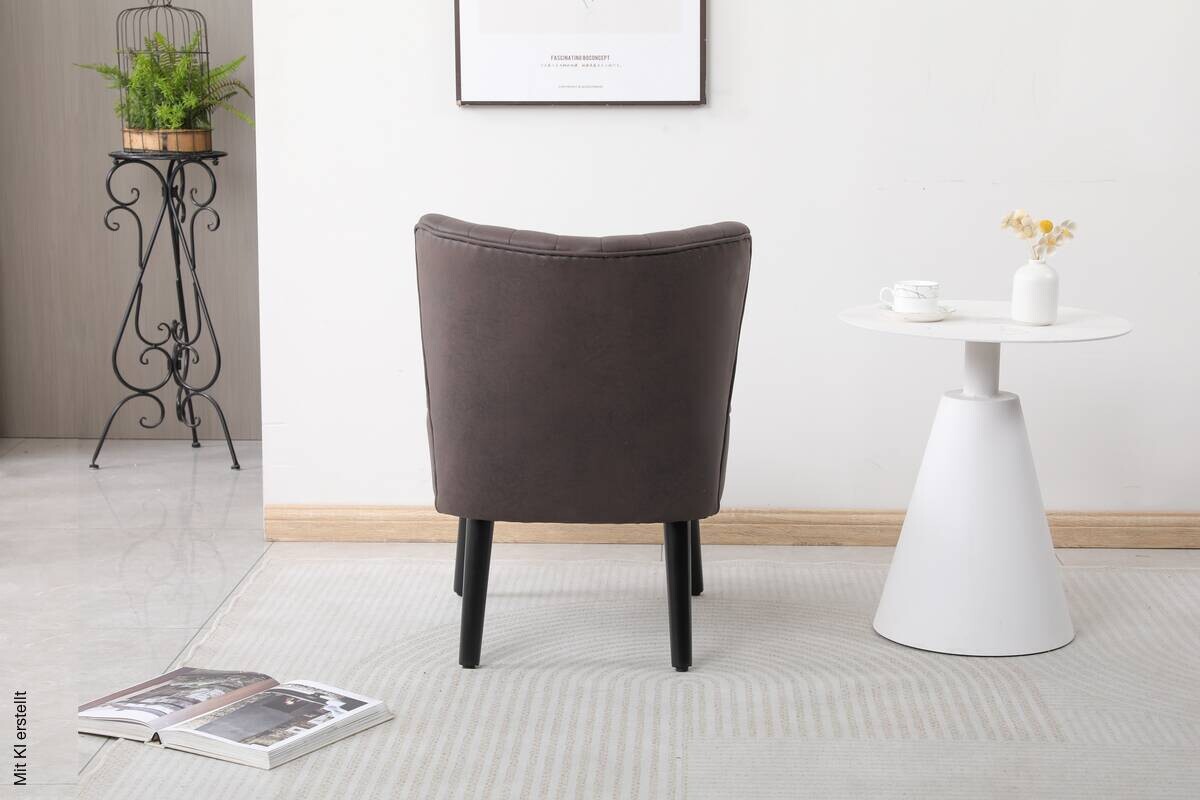 Sessel Emily grau Vintage Microfaser B/H/T: ca. 57x76x72 cm