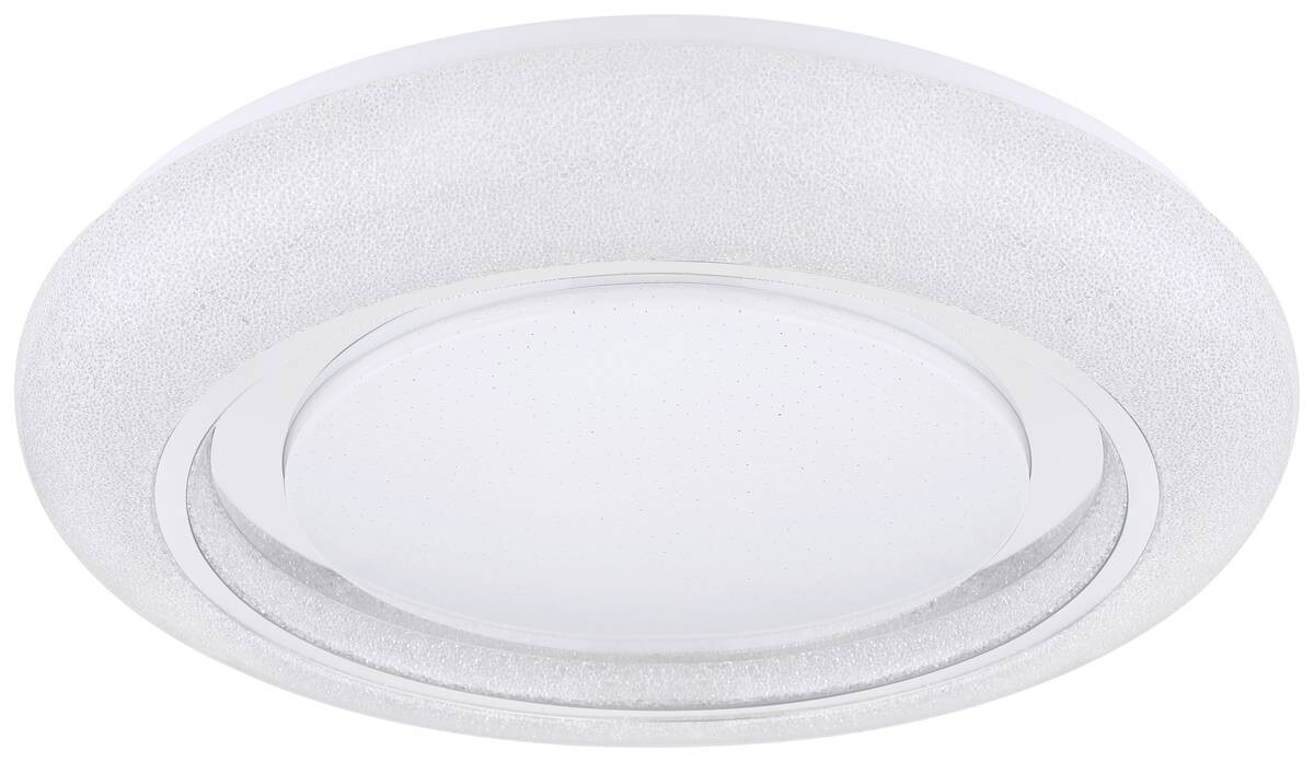 GLOBO Smarte Deckenleuchte Rada weiß Opal Acryl Chrom Metall H/D: ca. 7x48 cm