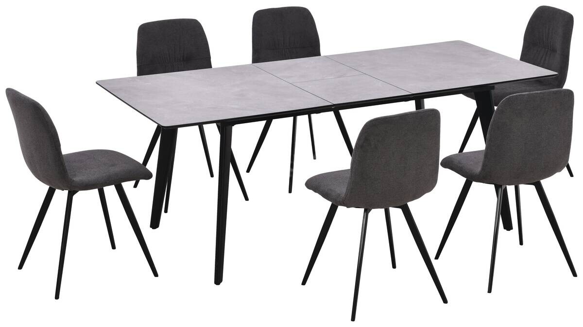 Tischgruppe Tulsa Beton Optik anthrazit B/H/T: ca. 160x75x90 cm