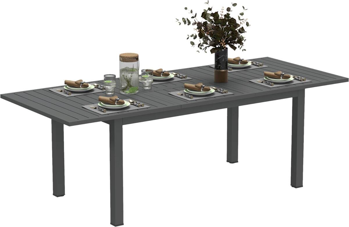 Outsunny Gartentisch grau Aluminium B/H/L: ca. 90x73x220 cm