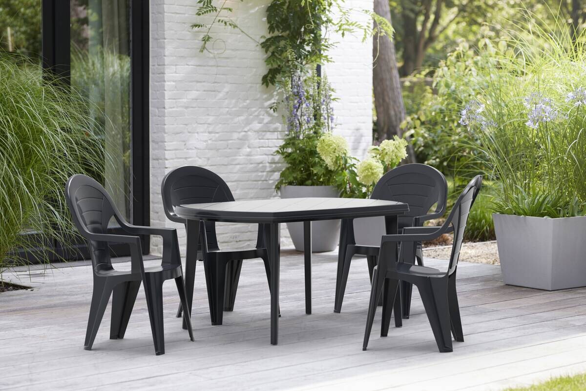 Jardin Tisch Elise Graphit Kunststoff B/H/L: ca. 90,5x6,5x137 cm