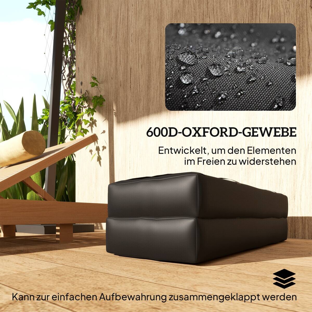 Outsunny Sandsack 2er Set schwarz Stoff B/H/L: ca. 30x11x76 cm