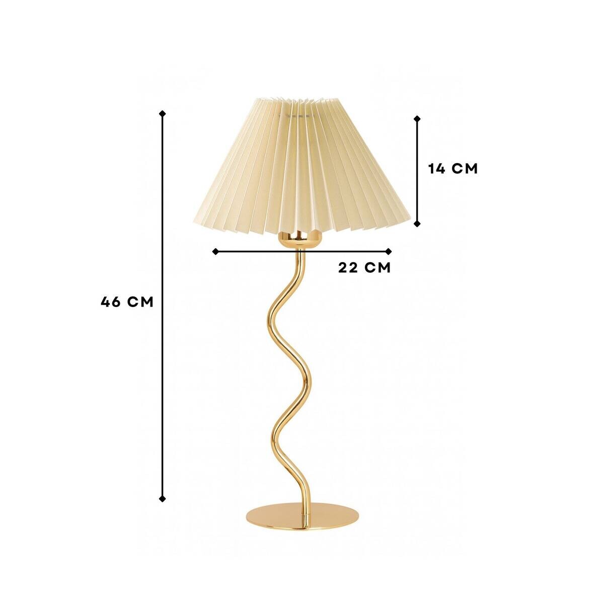 Tischleuchte creme PVC Metall B/H/L/D: ca. 22x46x22x22 cm E27 1 Brennstellen
