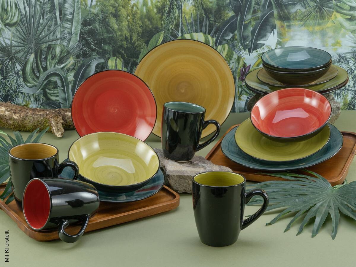 CreaTable Kombiservice Samoa multicolor Keramik 16 tlg.