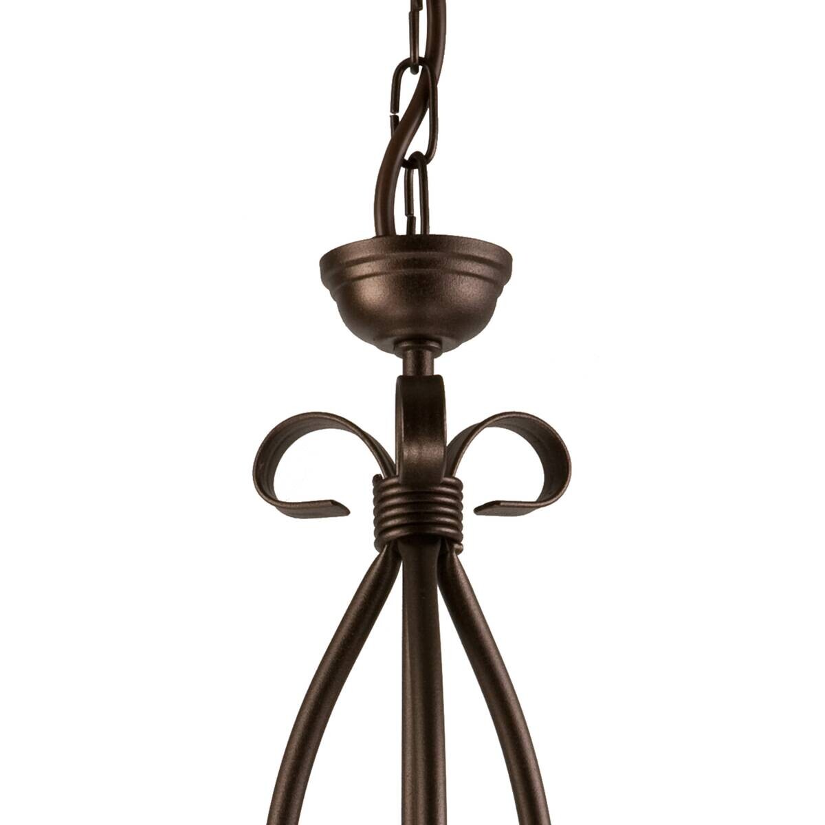 Lamkur Pendelleuchte ADELLE 21270 braun Glas Stahl H/L: ca. 67x50 cm E27 3 Brennstellen