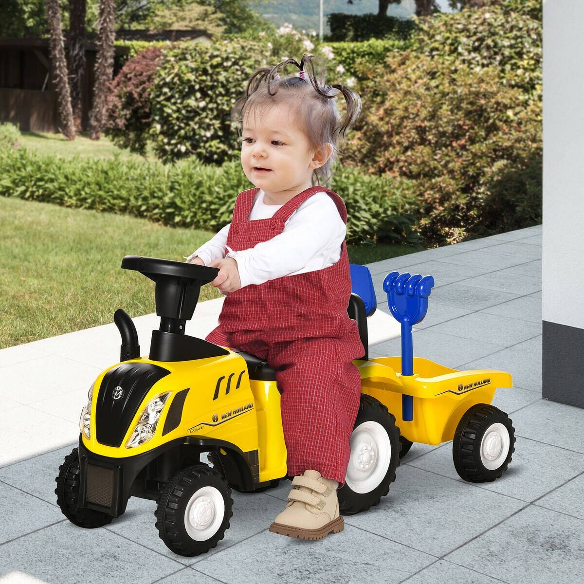 HOMCOM Rutschauto Tettraktor gelb B/H/L: ca. 29x91x44 cm