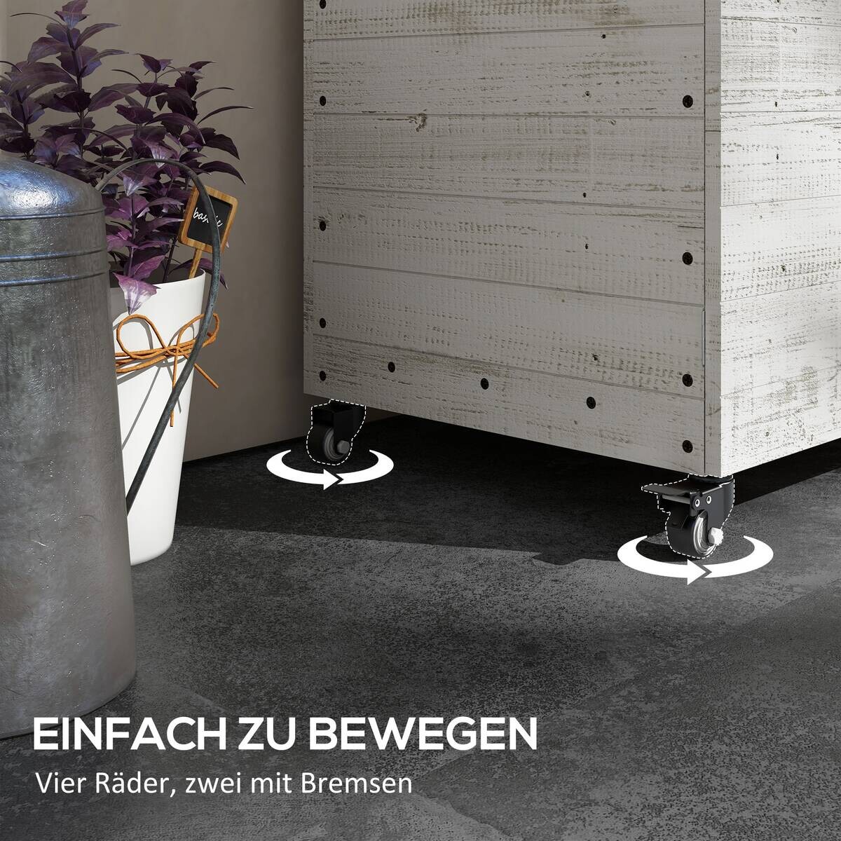 Outsunny Hochbeet weiß Holz B/H/L: ca. 50x110x95 cm