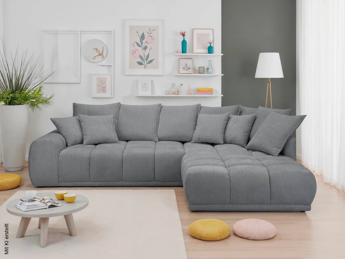 Ecksofa stone Microfaser B/H/T: ca. 312x97x229 cm