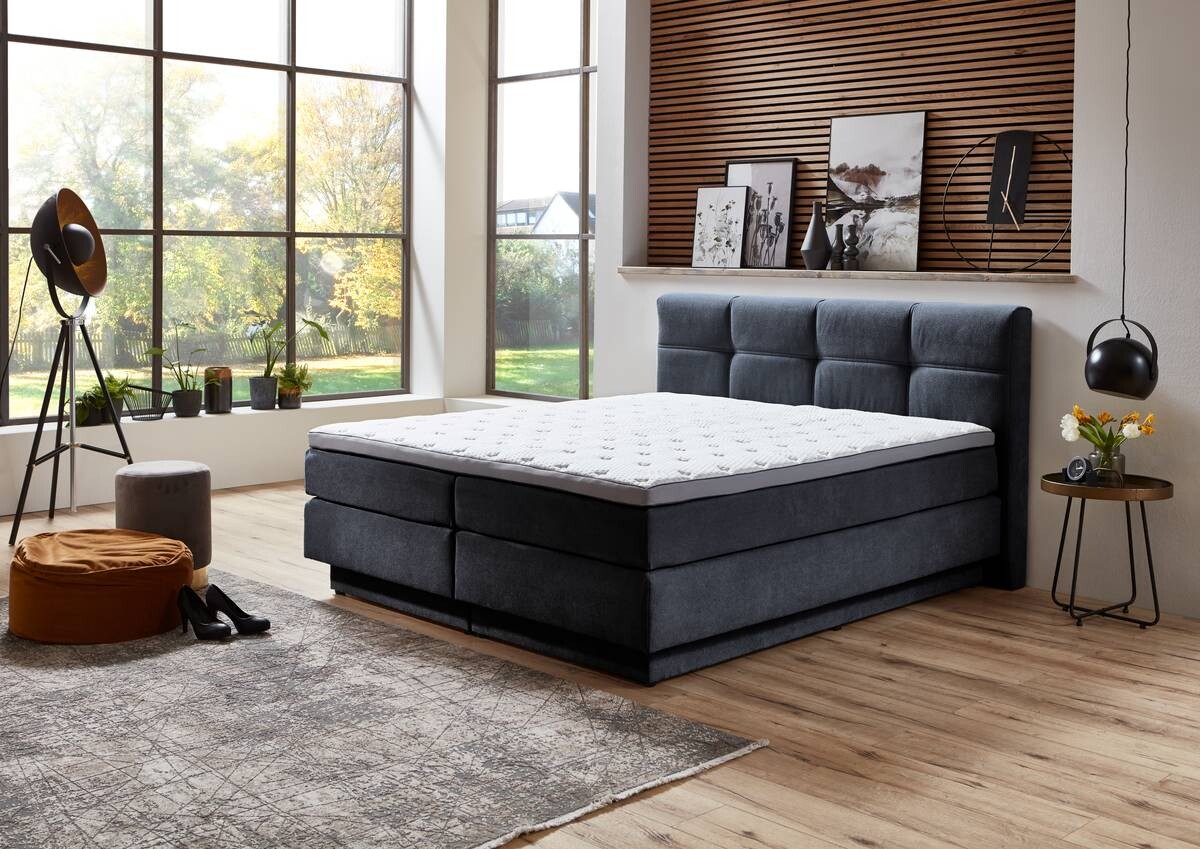 Boxspringbett Portage blau Liegefläche B/L: ca. 180x200 cm