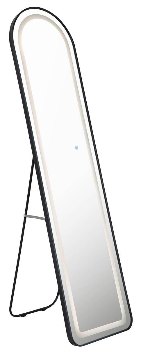 LED-Spiegel schwarz B/H/L: ca. 50x160x40 cm