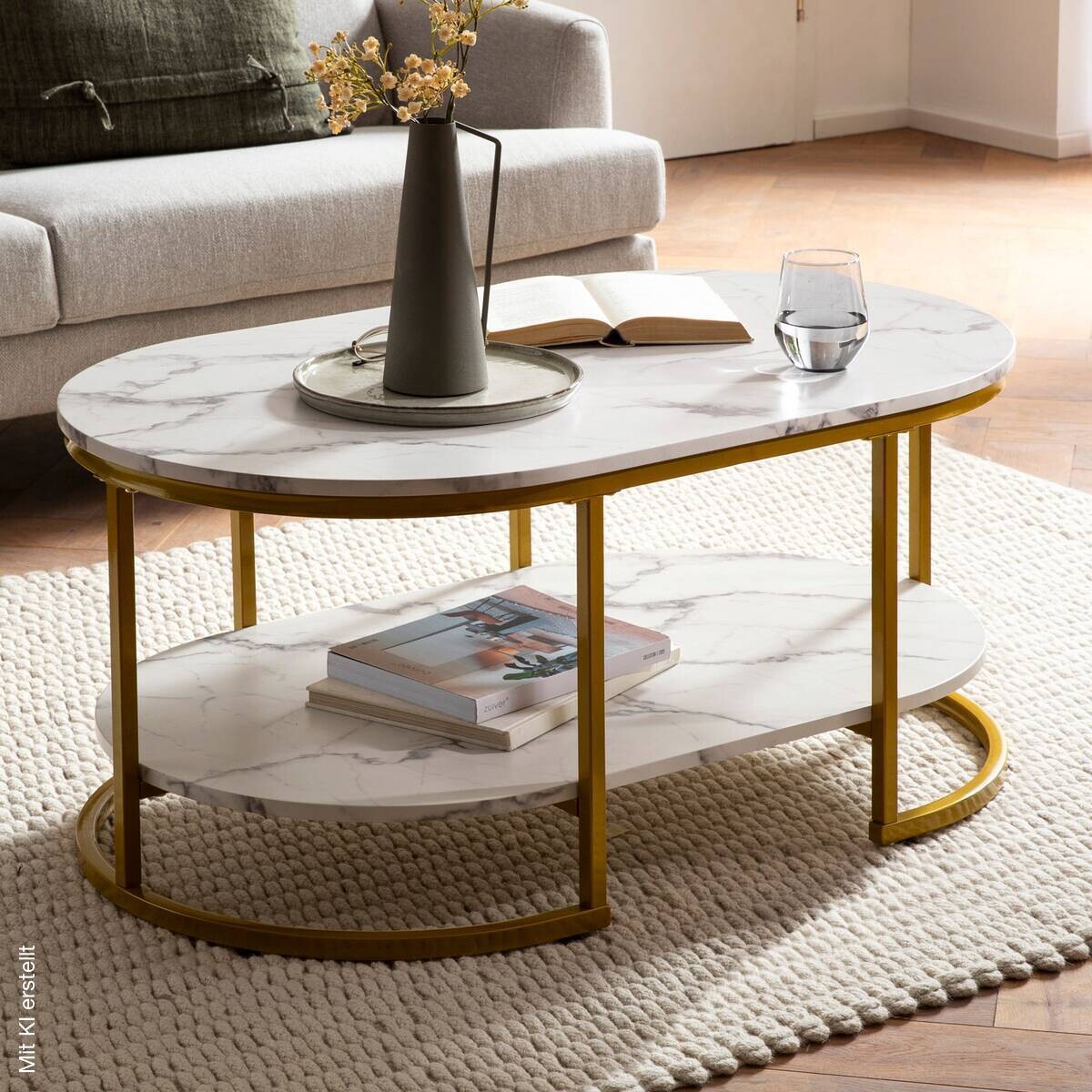 Couchtisch weiß Marmor Optik B/H/T: ca. 100x45x60 cm