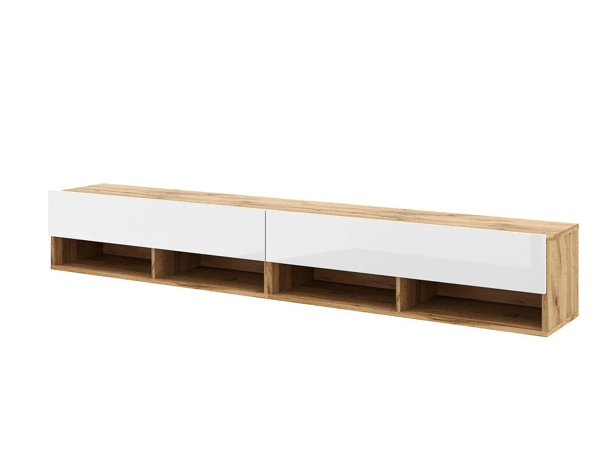 TV-Lowboard TV LOWBOARD DERBY 280 Eiche Wotan Nachbildung weiß glänzend B/H/T: ca. 280x32,5x31,5 cm