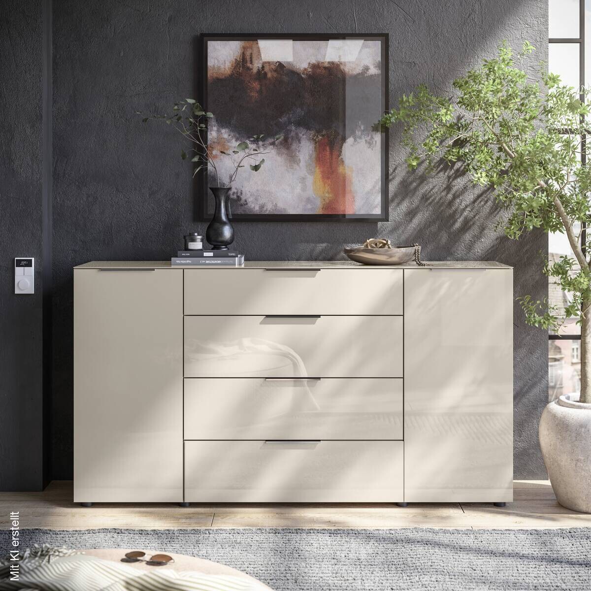 Kommode Santorin Kaschmir Chrom B/H/T: ca. 180x99x40 cm