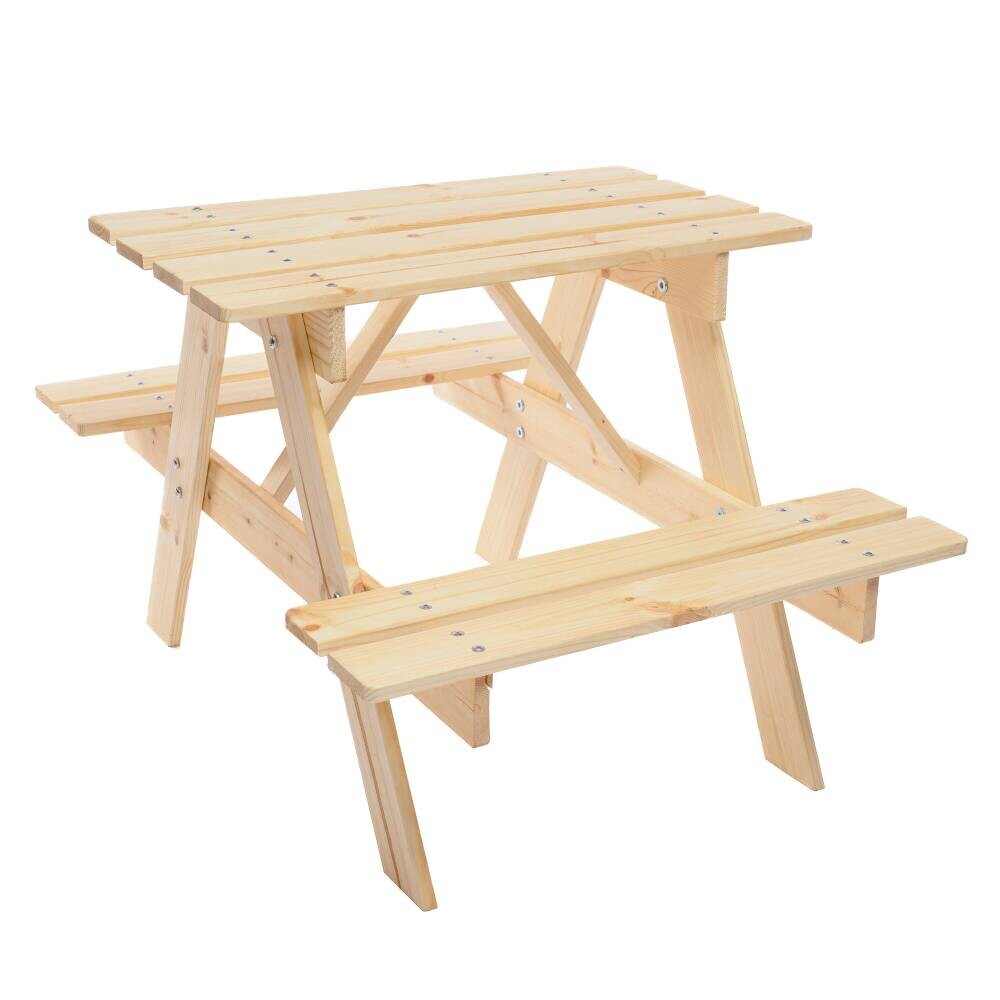 Timbela Kindersitzgarnitur M012 natur Holz B/H/L: ca. 60x50x81 cm