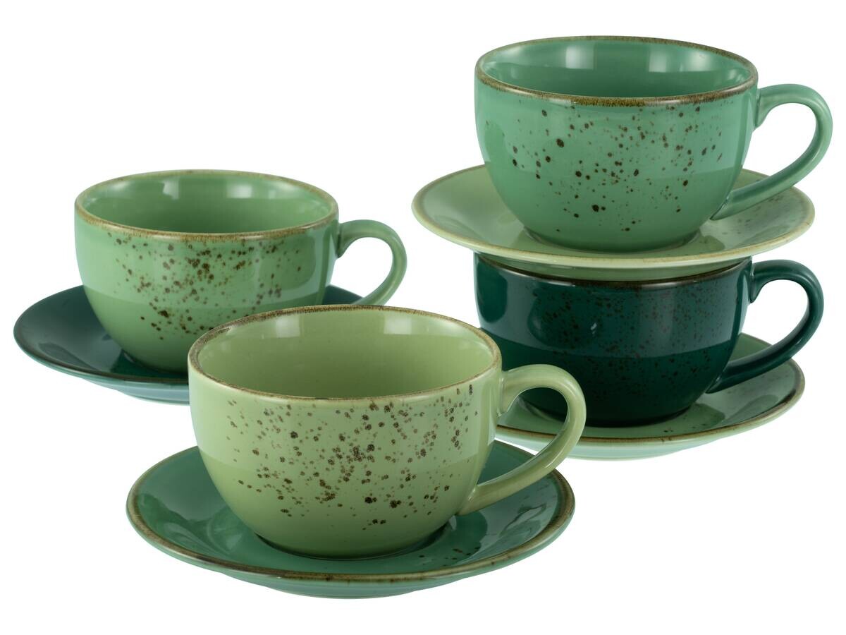 CreaTable Cappuccino-Set Nature Collection Green Life grün Steinzeug